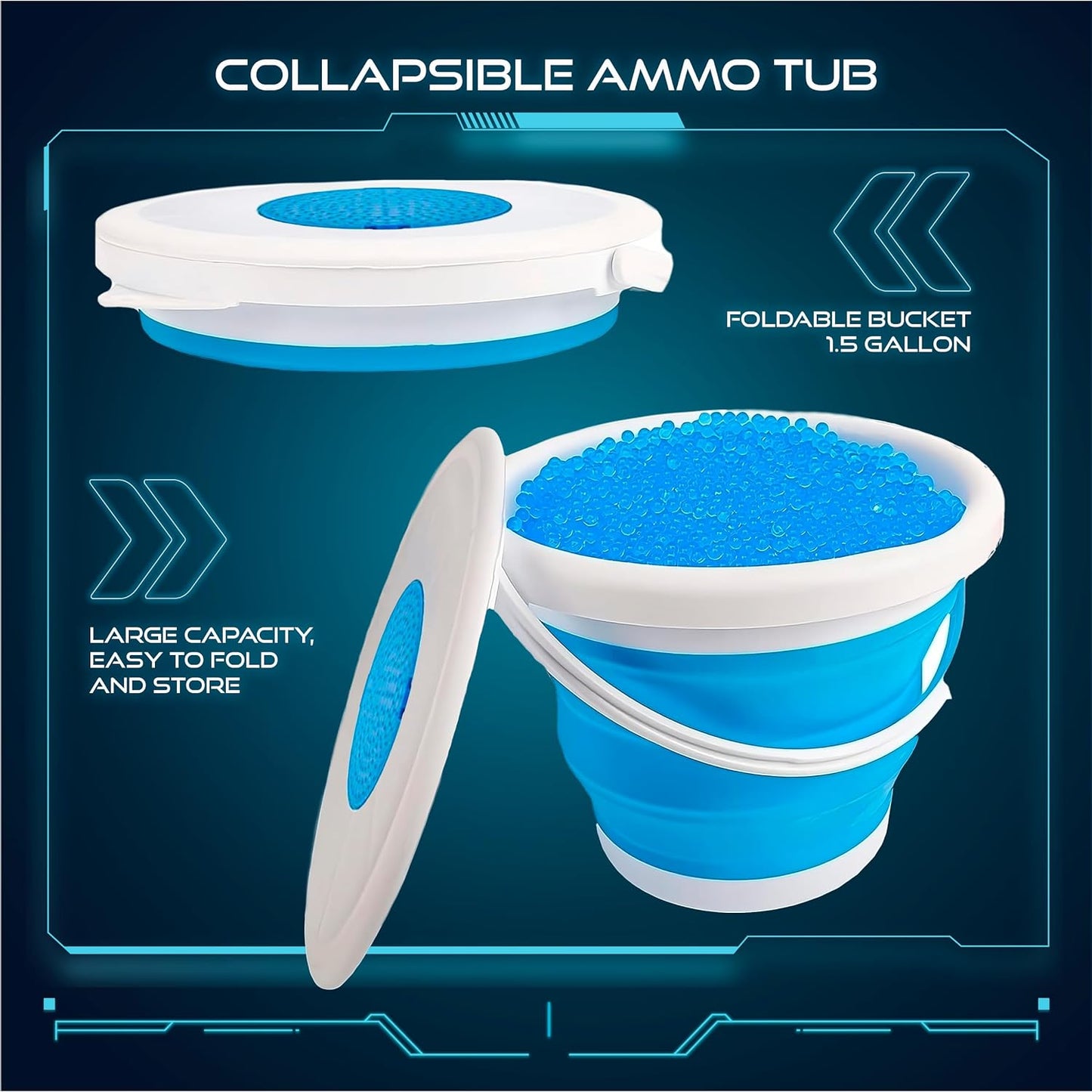Aimzone Collapsible Ammo Tub for Gel Balls with Strainer